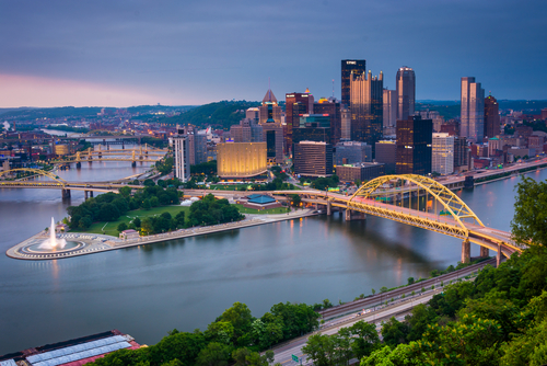 Evening,View,Of,Pittsburgh,From,The,Top,Of,The,Duquesne